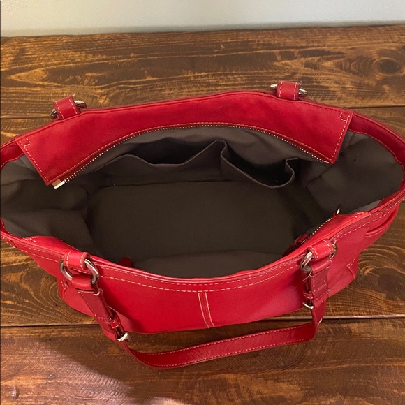 Coach Red Leather Bag - Picture 14 of 16